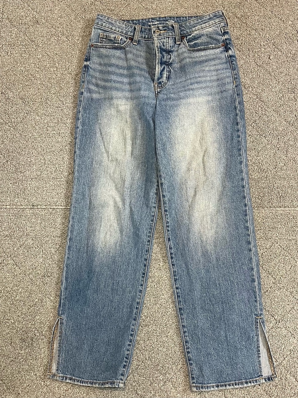 Old Navy High Rise OG Loose Denim Jeans Womens Size 8 Blue Button Fly